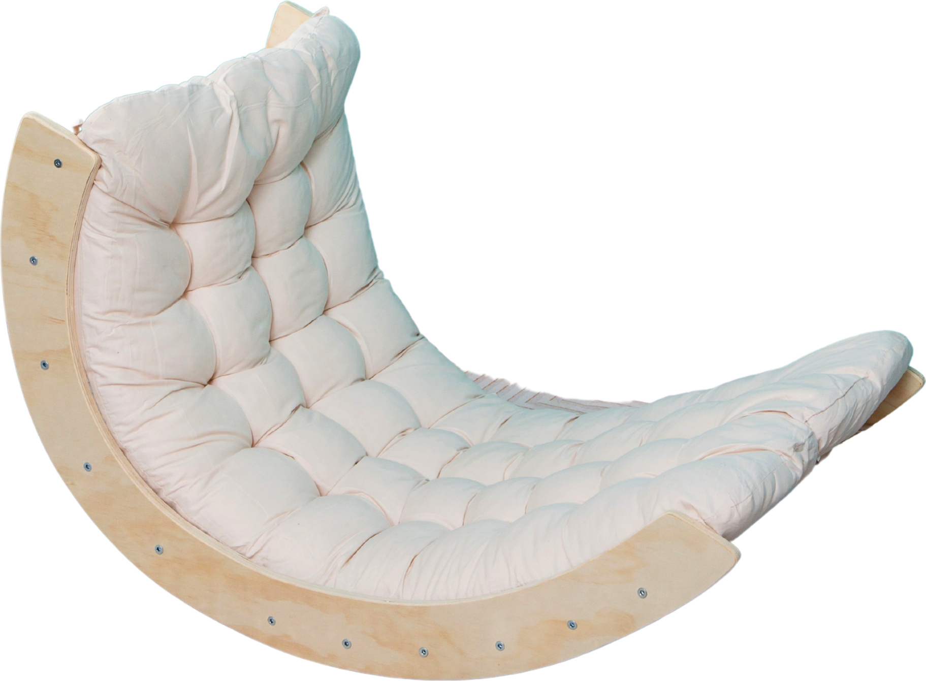 Buxibo Pont D’escalade/Arche Montessori En Bois Naturel – Avec Coussin – 97x47x52 Cm – Motricité Et Imagination