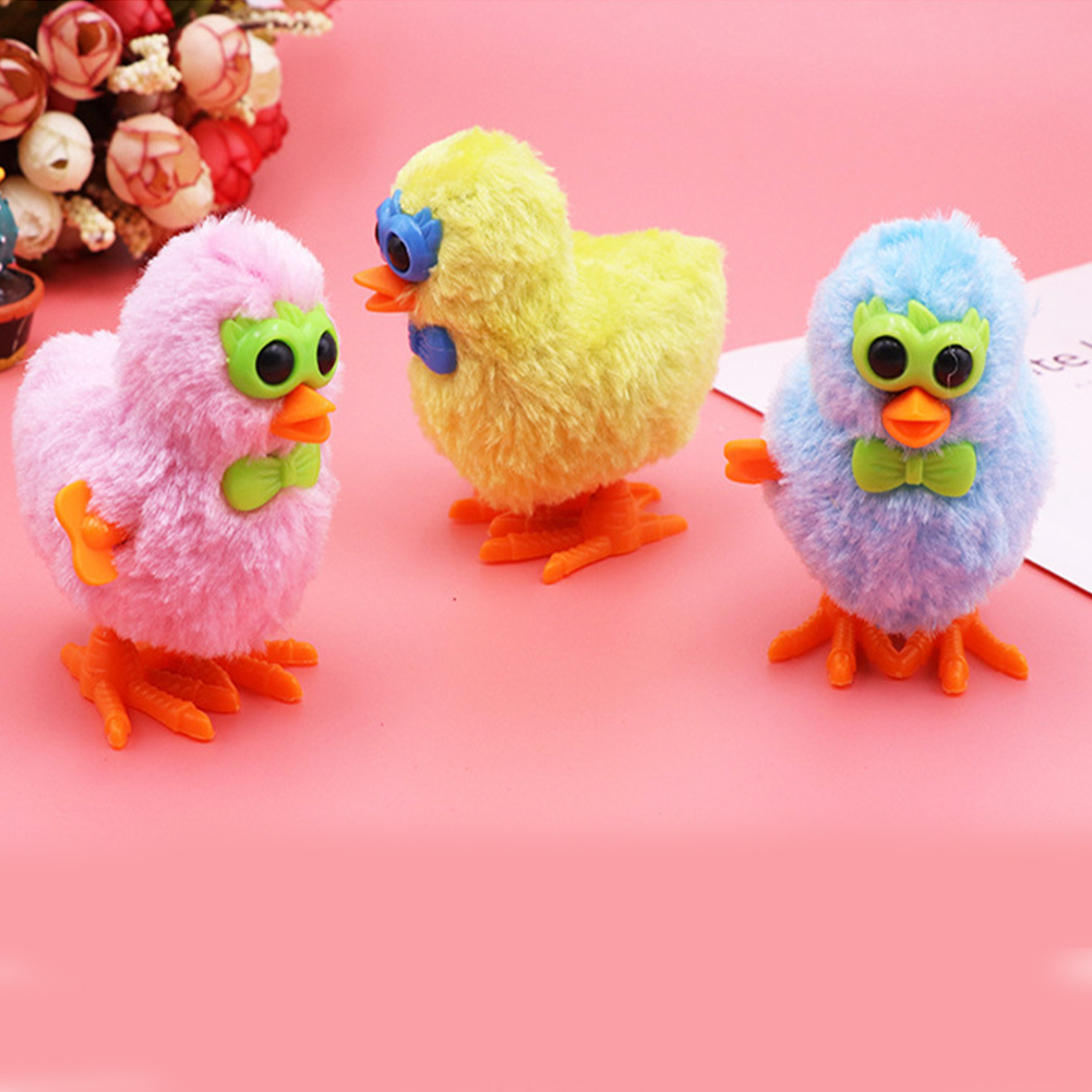 Stuttg Cartoon Pluesch Brille Kueken Uhrwerk Wickeln Puppe Interaktives Kinderspielzeug Geschenk