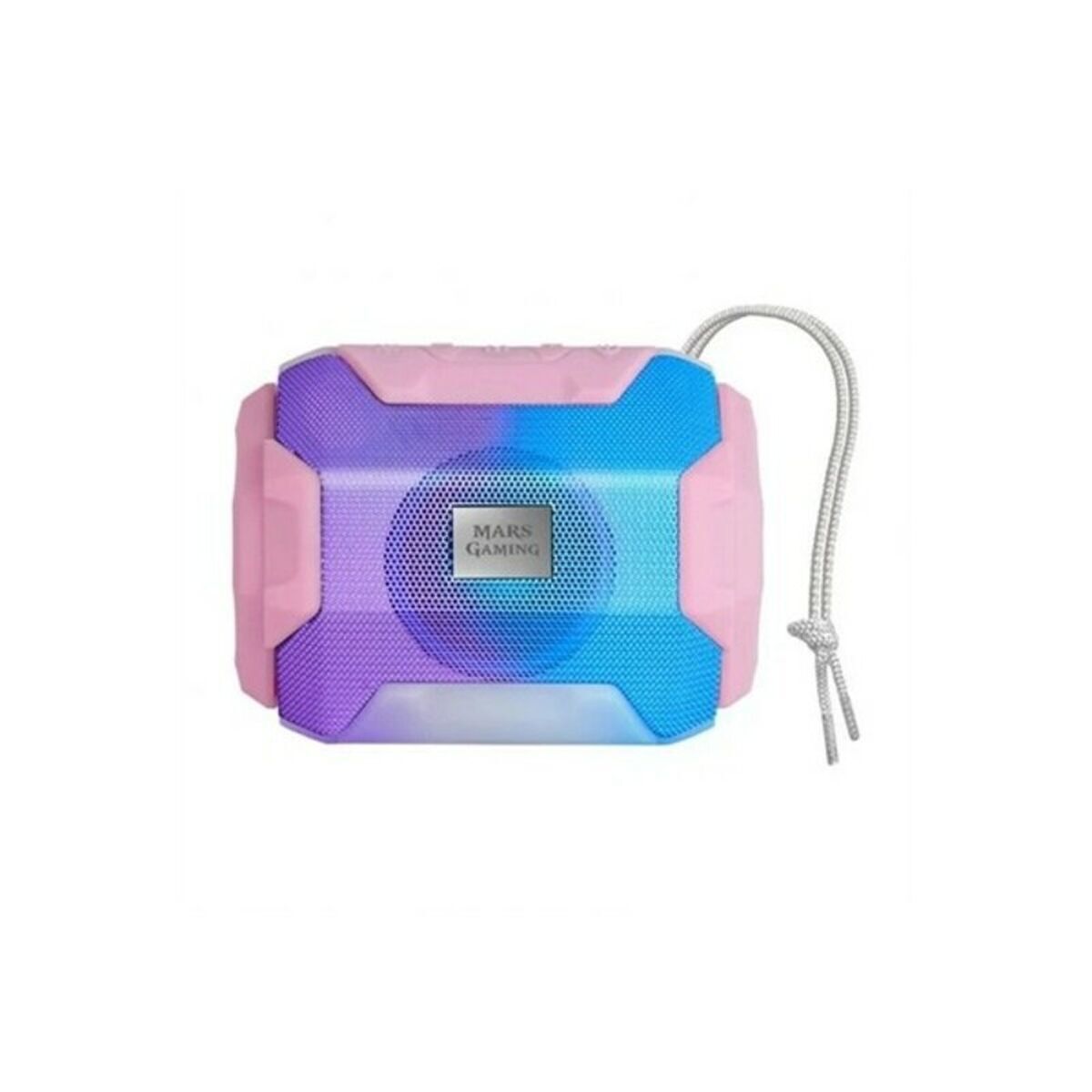 Mars Gaming MSBAXW, Bluetooth RGB reproduktor, kompaktný, 10 W, USB/MicroSD/Rádio, biely