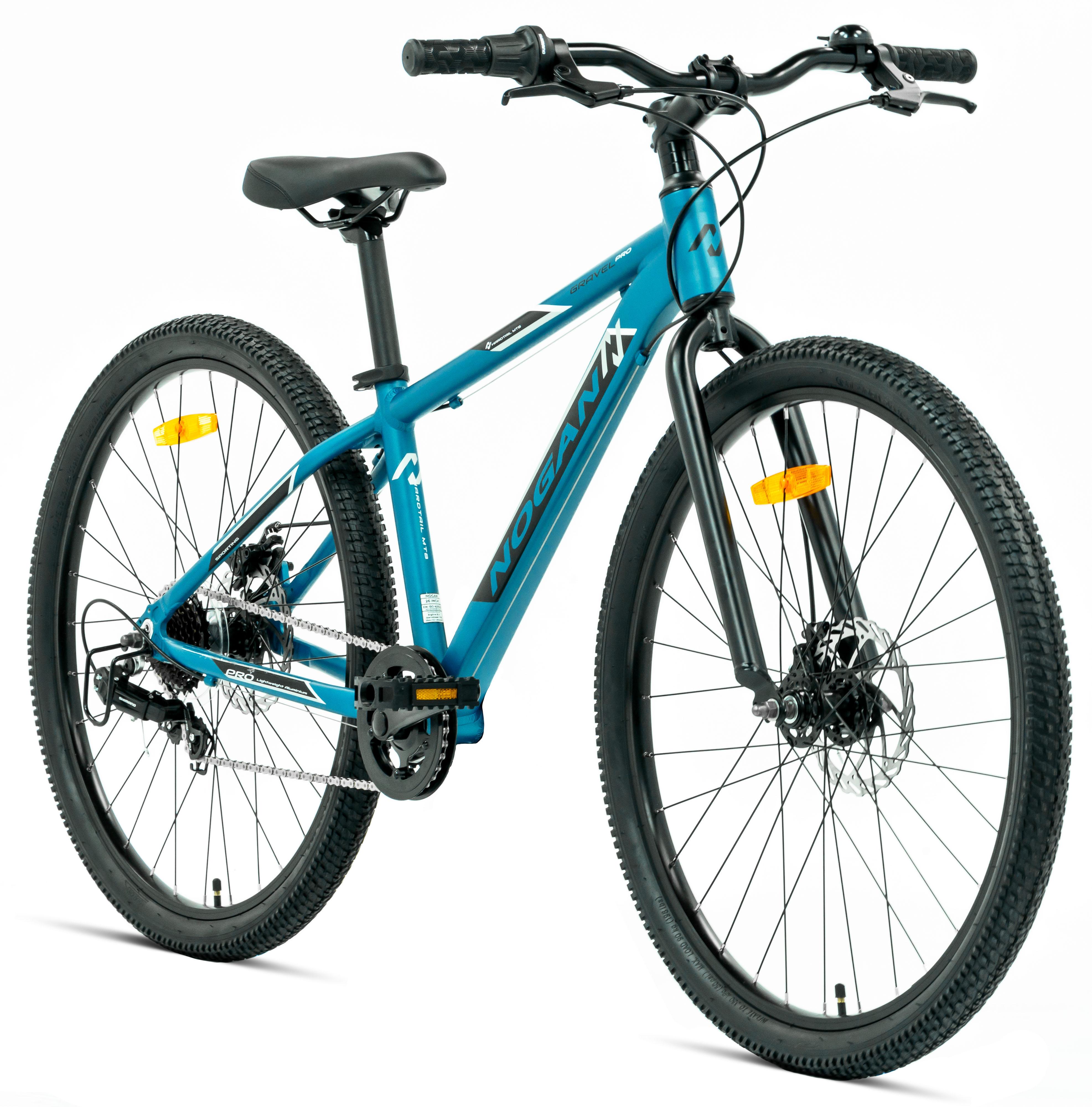 Nogan Gravel PRO - Leichtes Kinderfahrrad - 26 Zoll - 7 Gänge - Blau