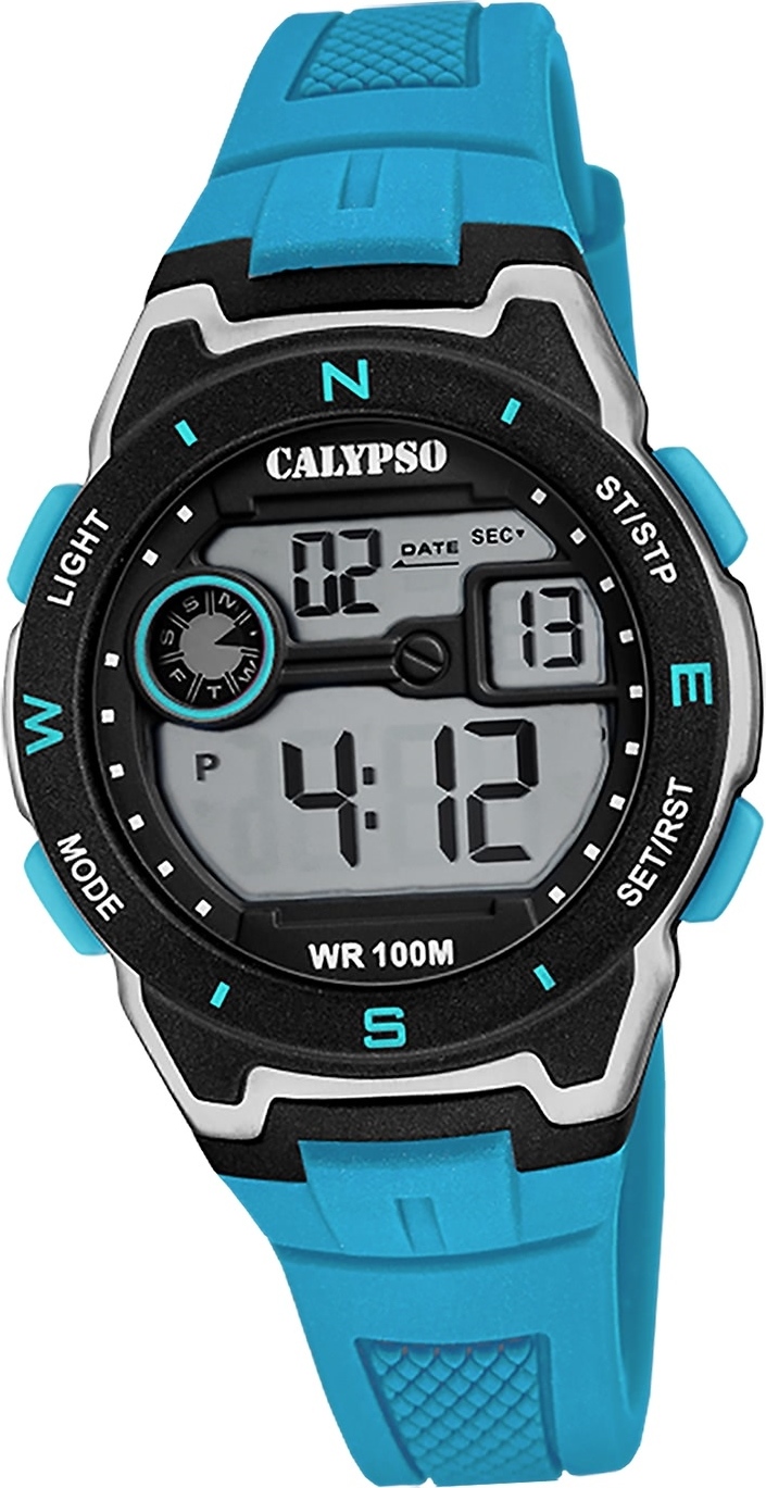 Pánske hodinky Calypso z gumy svetlomodré Calypso Digital náramkové hodinky D2UK5853/1