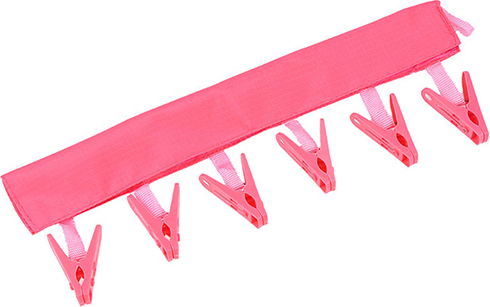 Stuttg Tragbare Kleidung Clip Rack Bad Travel Faltbare Handtuchkleiderbügel mit 6 Clips-Wassermelonenrot 874246@Stuttg