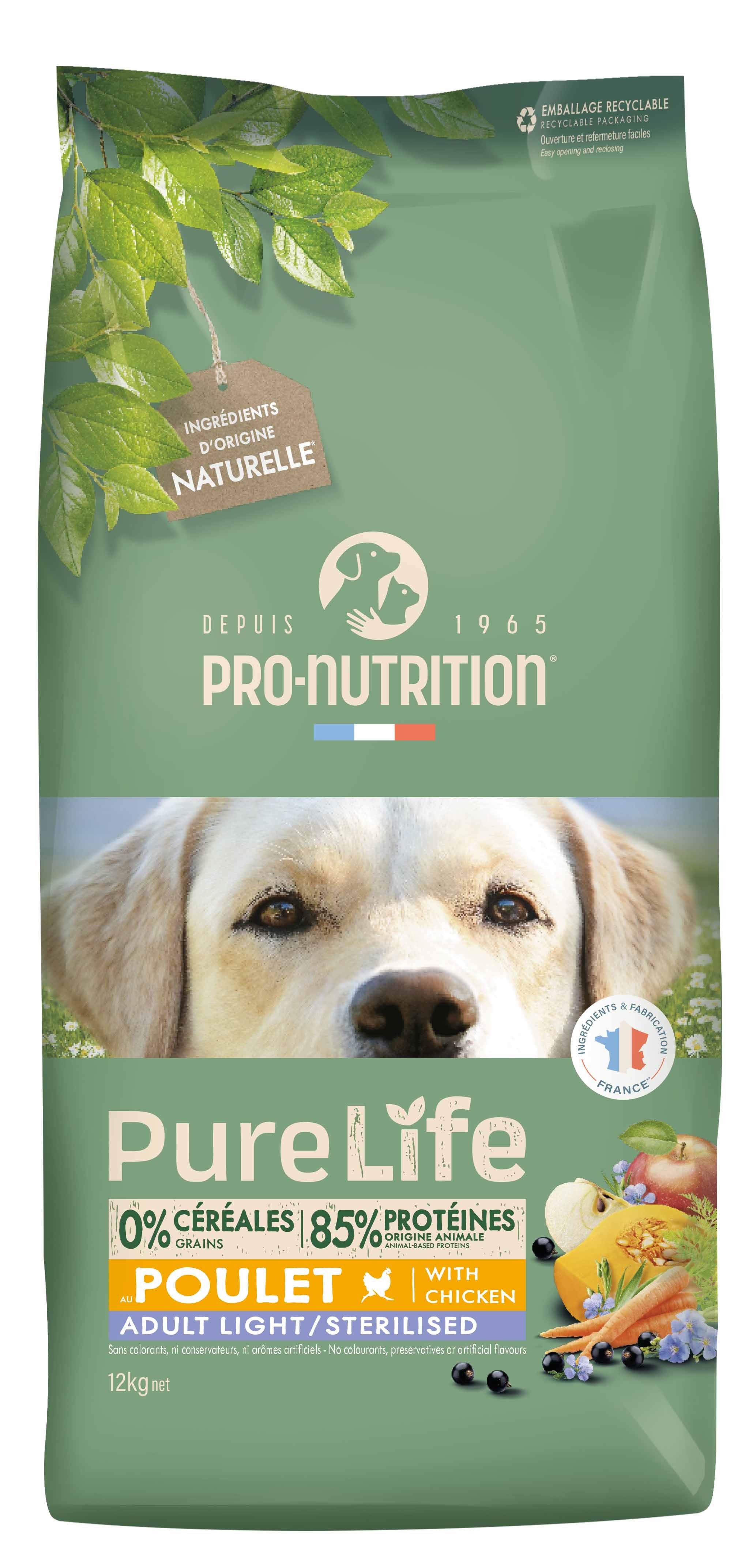 Pro Nutrition Pro-Nutrition Pure Life Adult Light/Sterilized Poulet 12 kg F205720