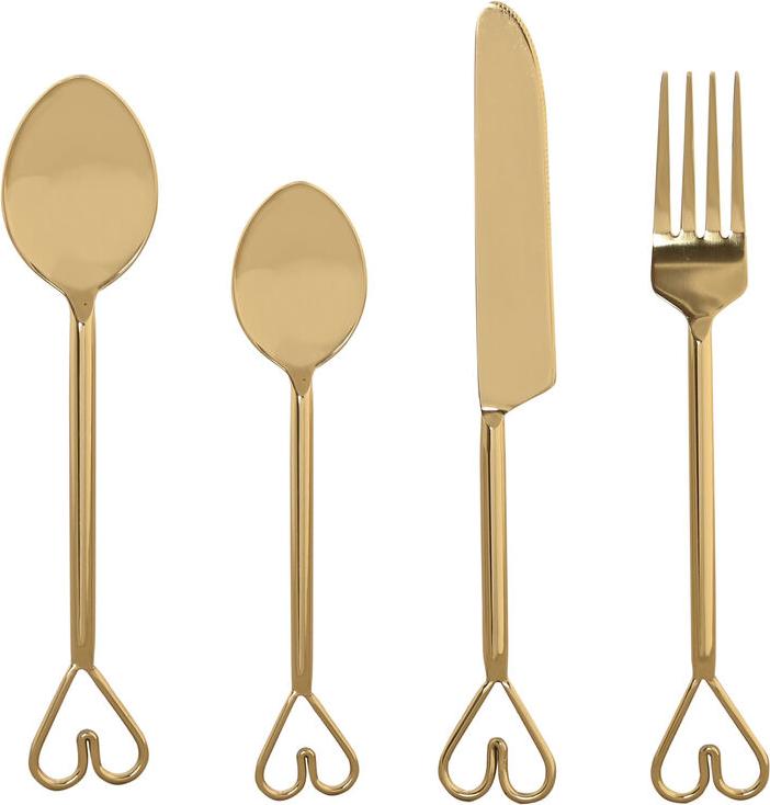 Besteck Home ESPRIT Gold Edelstahl 4,5 x 1,5 x 21 cm 16 Stücke