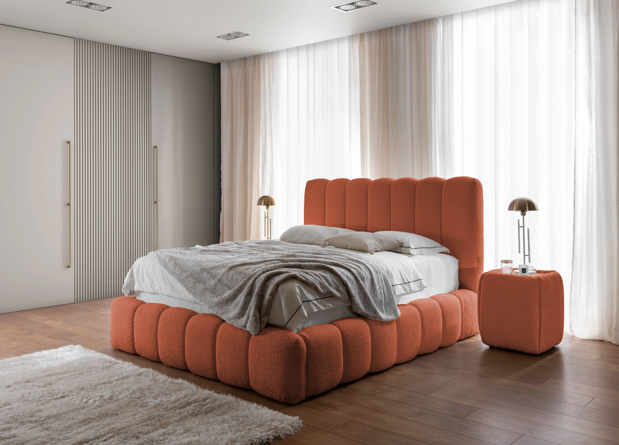 Manželská posteľ 140x200 ZOLY - oranžová