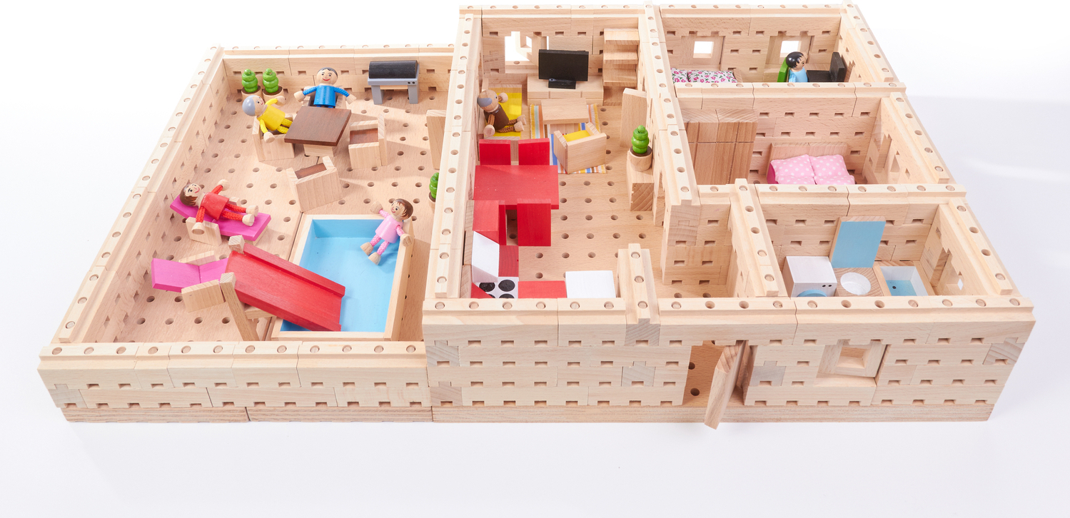 EDUPLAY 120960 Steckbausteine mein Haus 296-tlg. (1 Set) EDU120960