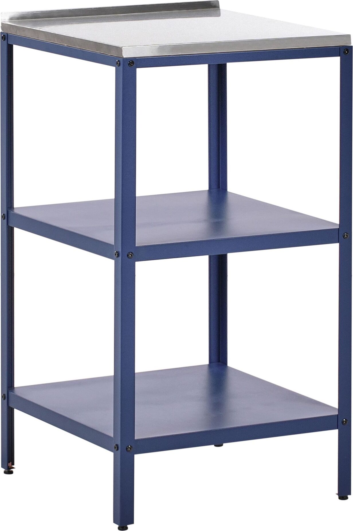 BELIANI Vonkajší kuchynský ostrovček modrý z nehrdzavejúcej ocele 2 police s vrchnou časťou záhradná kuchyňa jedáleň