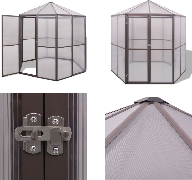 vidaXL Gewächshaus Aluminium 240×211×232 cm - Gewächshaus - Gewächshäuser - Treibhaus - Treibhäuser HL48836