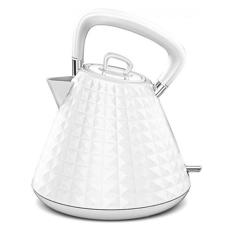 HomeShopXL Großer Wasserkocher Retro - Weiß Glänzend - Wasserkocher