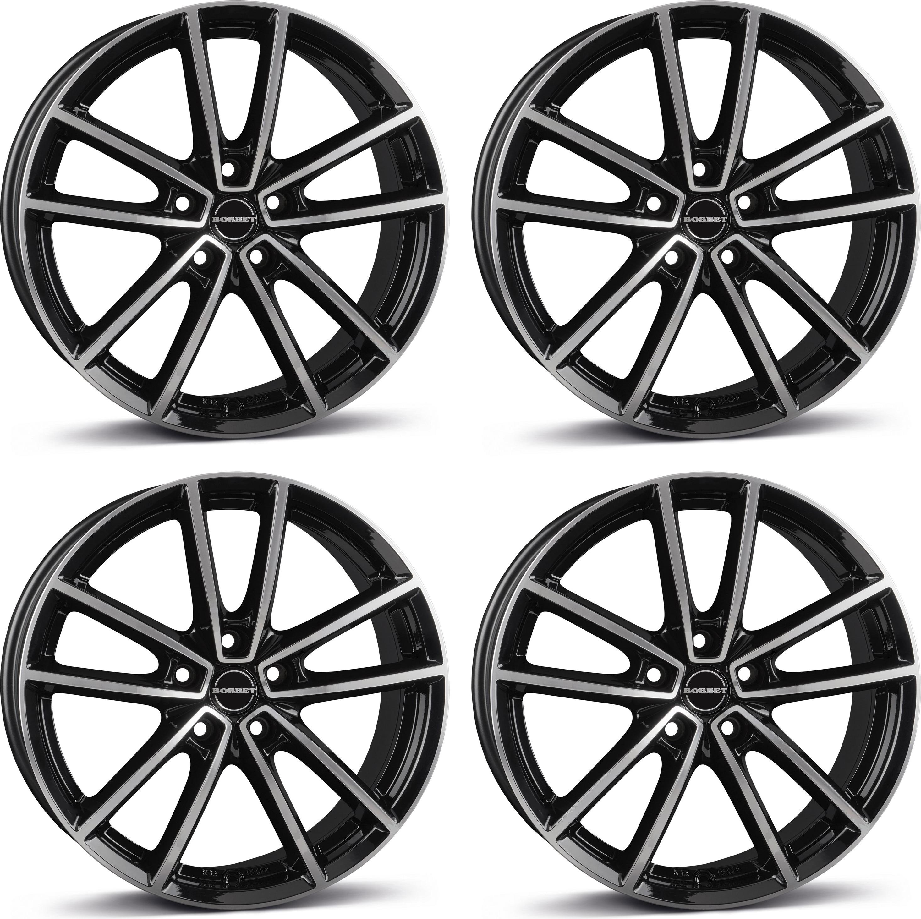 4 Borbet Felgen W 8.0x18 ET50 5x114.3 SWPGL für Hyundai i20 i30 Ioniq Ioniq 6 Kona Santa Tucson 5x114.3 SWPGL für Hyundai i20 i30 Ioniq 4-W 80850114,3572,5BPG/T