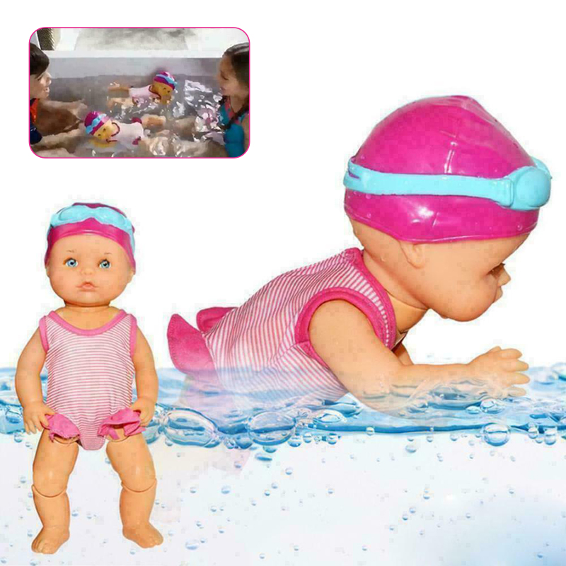 Mini Baby Puppe Badepuppe Funktionspuppen Schwimmen Puppen für Badewanne Pool 
