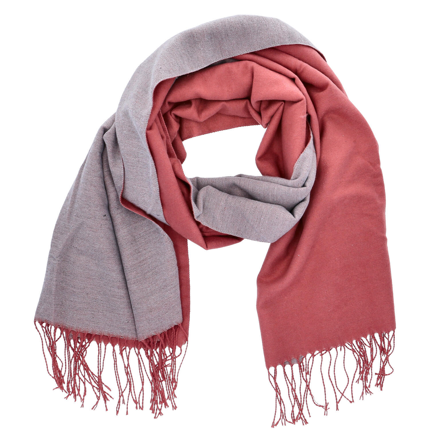 Antonio Damen Schal soft Cashmera lachs/grau