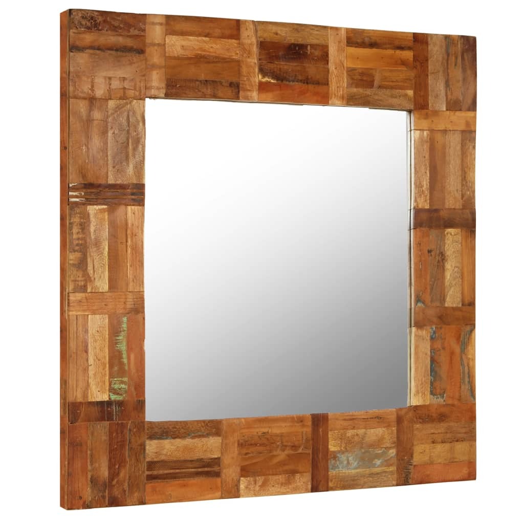 Specchio da parete in legno massiccio in tonalità scura 140x70cm