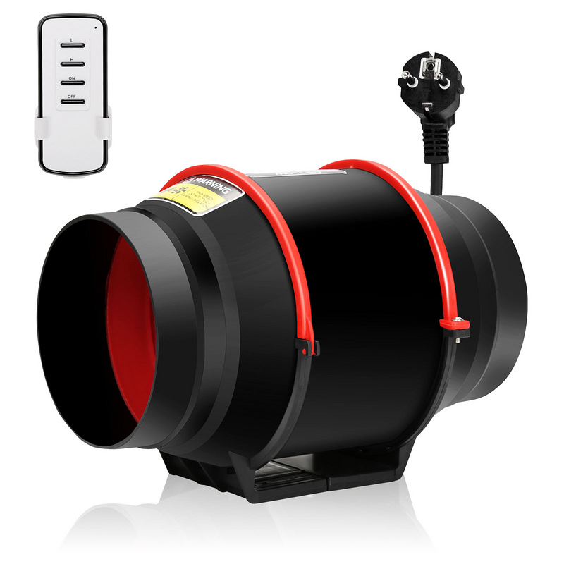 Yakimz Potrubný ventilátor 100 mm Kúpeľňový ventilátor s diaľkovým ovládaním Ventilátor Tichý nástenný ventilátor Odsávací ventilátor Ventilátor potrubia