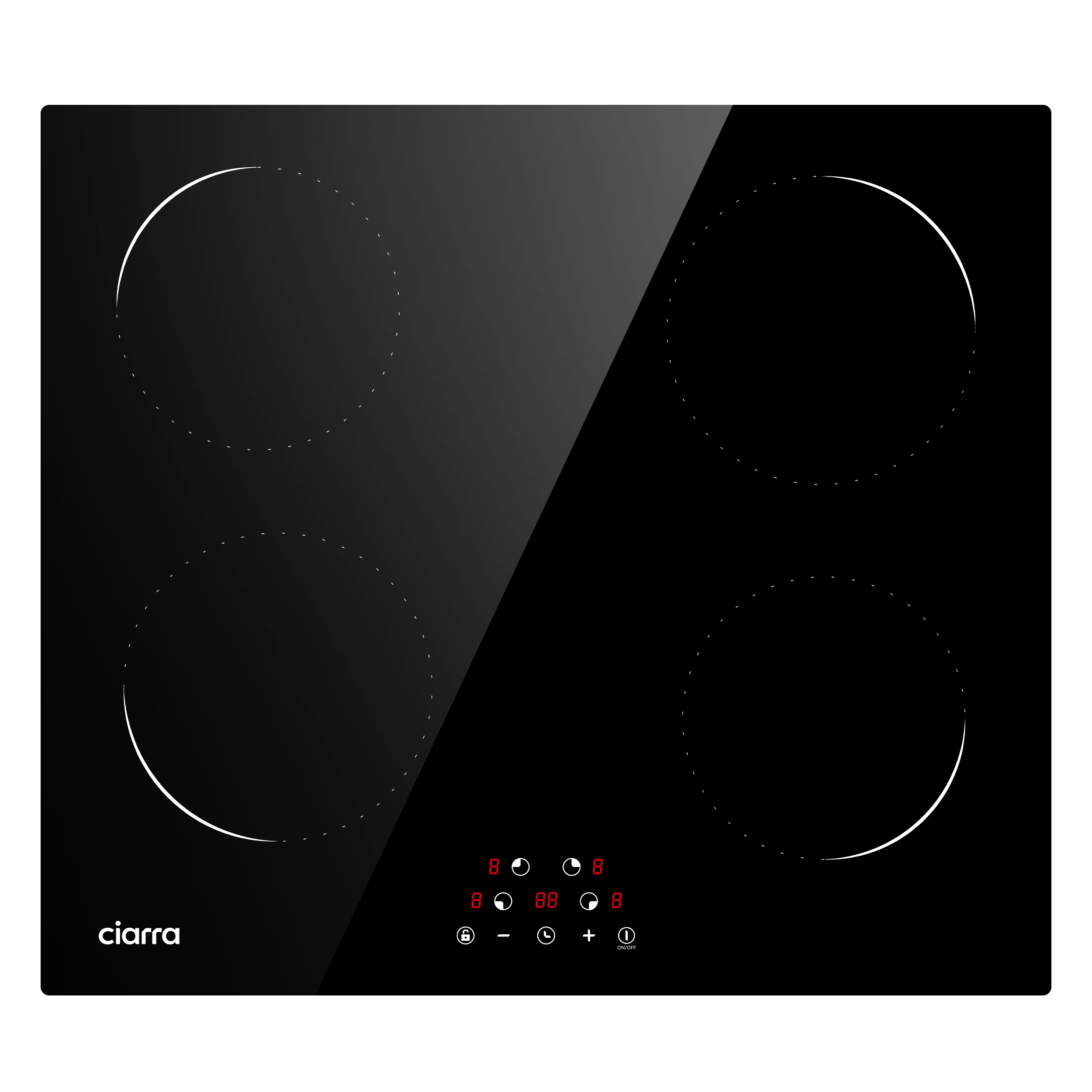 CIARRA vstavaná indukčná varná doska 60 cm, 4 zóny, časovač, 6000W VM4BIH-C