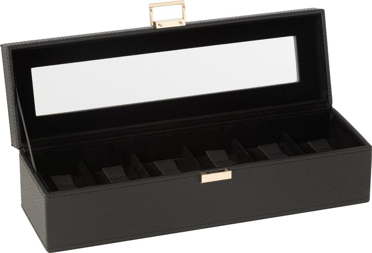 Koopmann International b.v. J-Line Uhrenbox 6 Fächer Kunstleder Schwarz 46556
