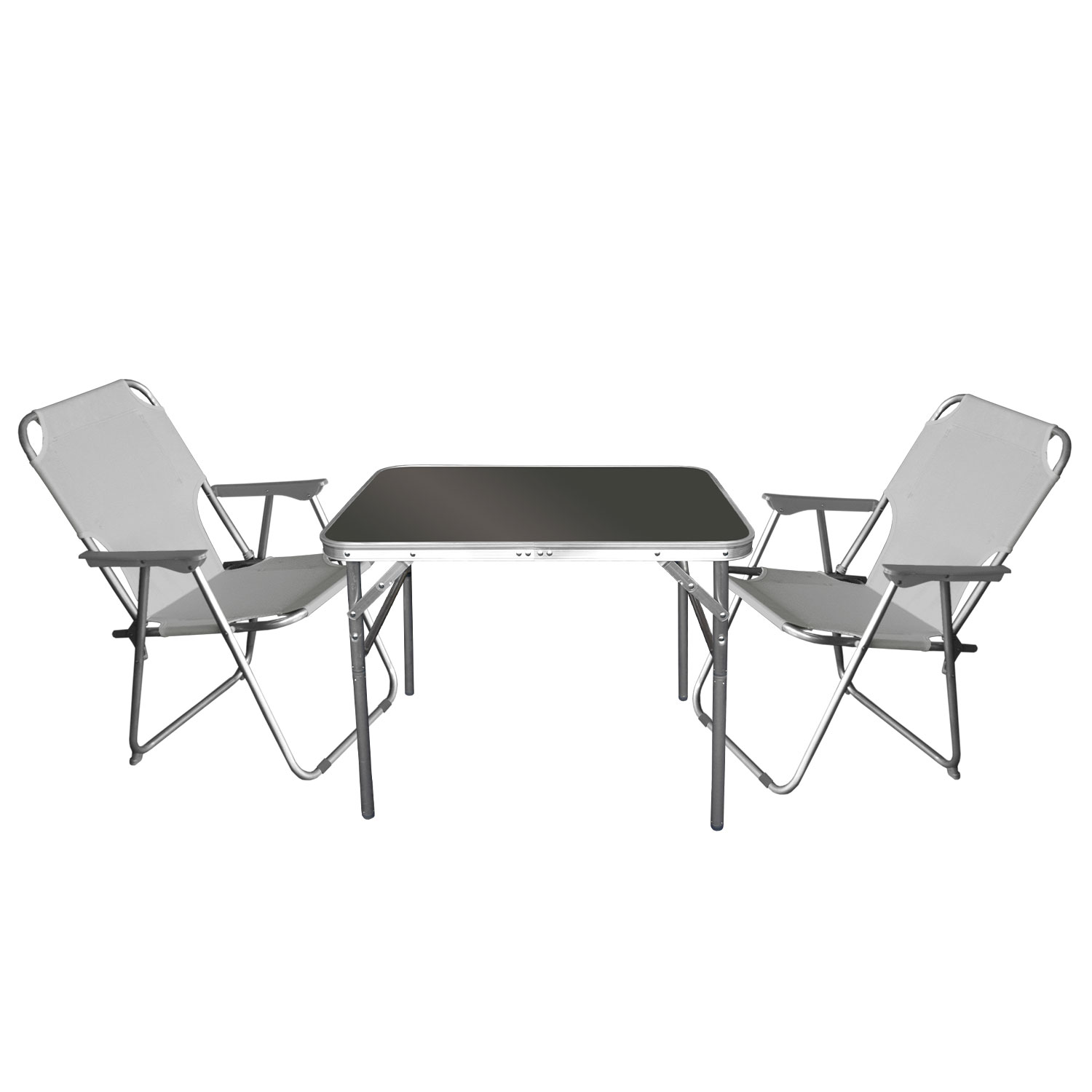 2x Klappstuhl Tampa 3tlg Gartenmöbel Campingmöbel Set Kunststoff Tisch 78x78cm 