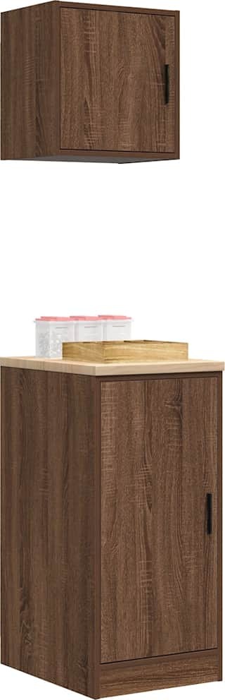 vidaXL Garážové skrine 2 ks Hnedé dubové drevo