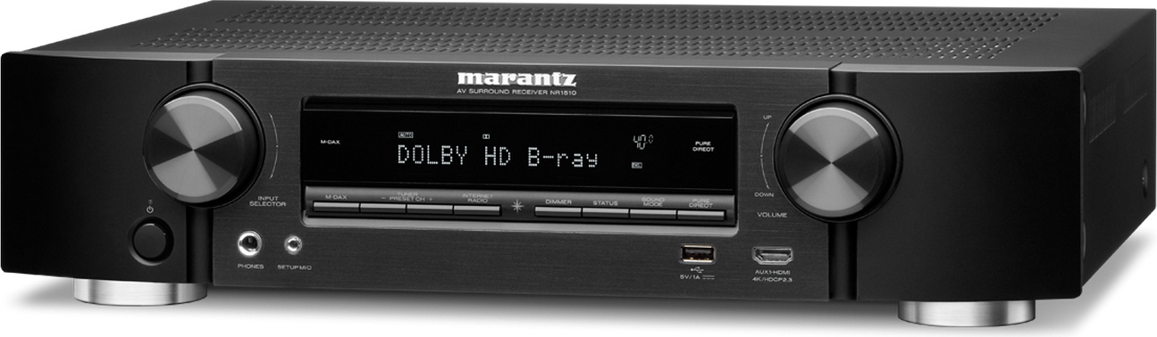 MARANTZ AVReceiver 5.2 85W/K HEOS 7HDMI DTSX BT WiFi UHD Phono sw NR1510/N1B