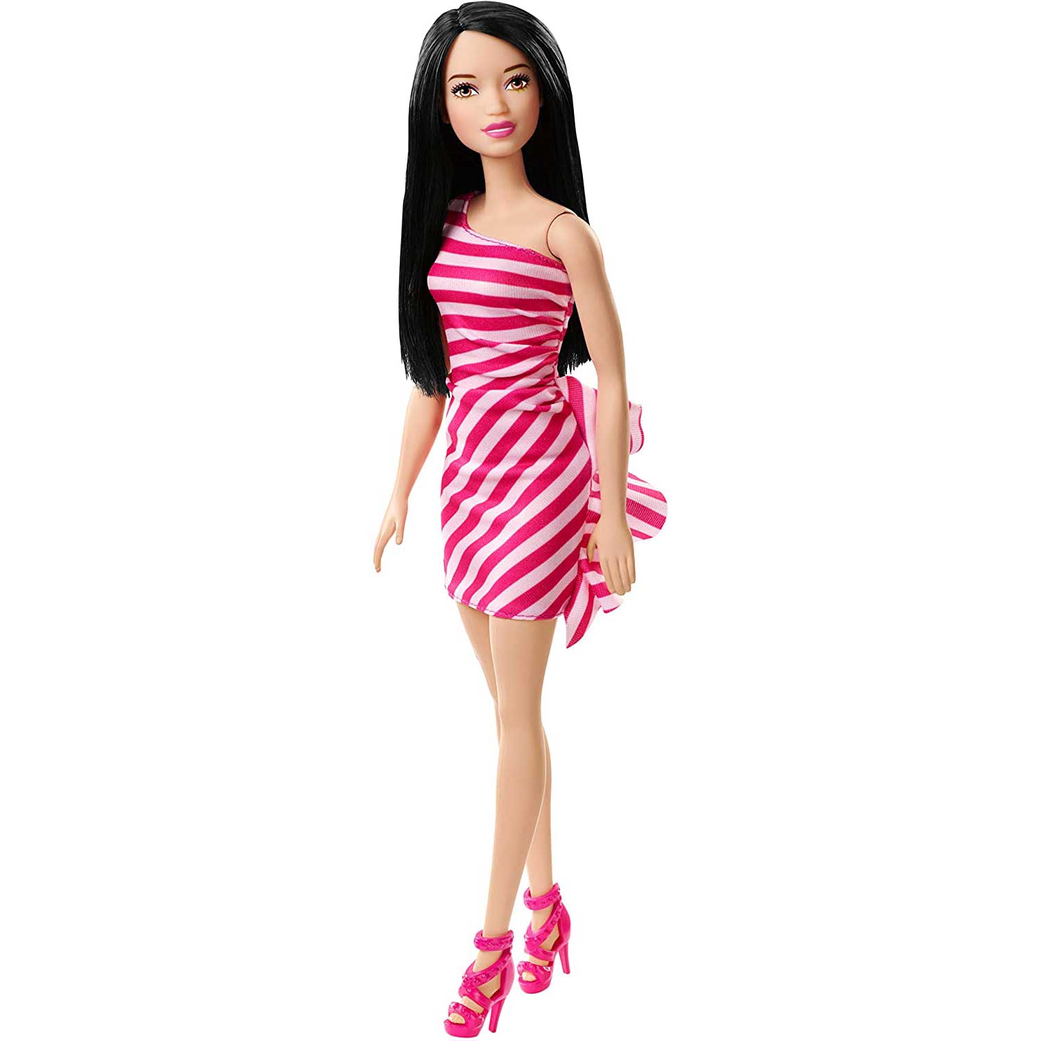 Mattel Barbi-Figur mit gestreiftem Kleid und Highheels 232290