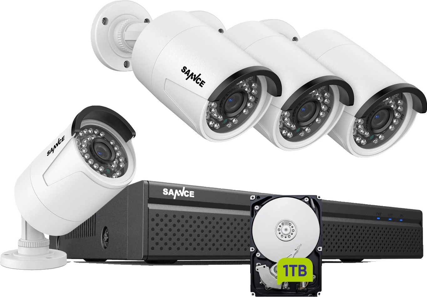 Bezpečnostný kamerový systém, rozlíšenie 3 MP, konštrukcia odolná voči poveternostným vplyvom , 3MP kamera 1TB