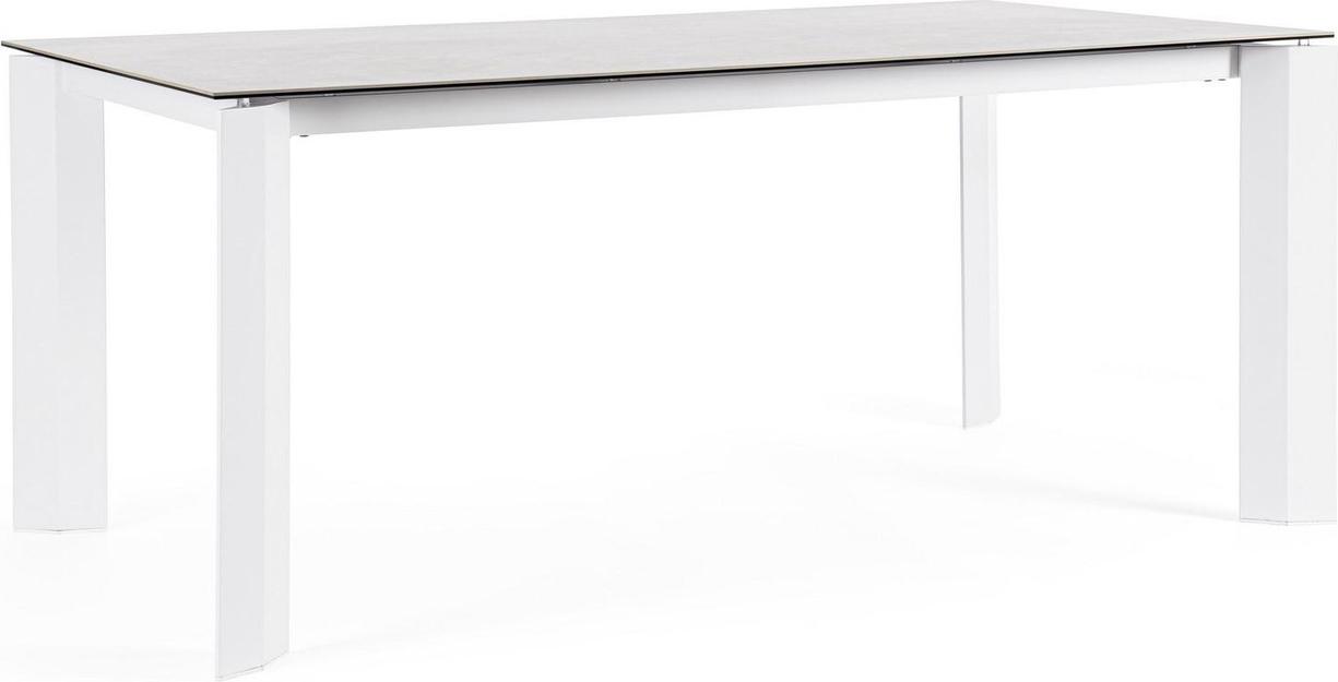 Natur24 Tisch Otavio 180 x 95 x 75 cm Aluminium Keramik Weiß 0663810