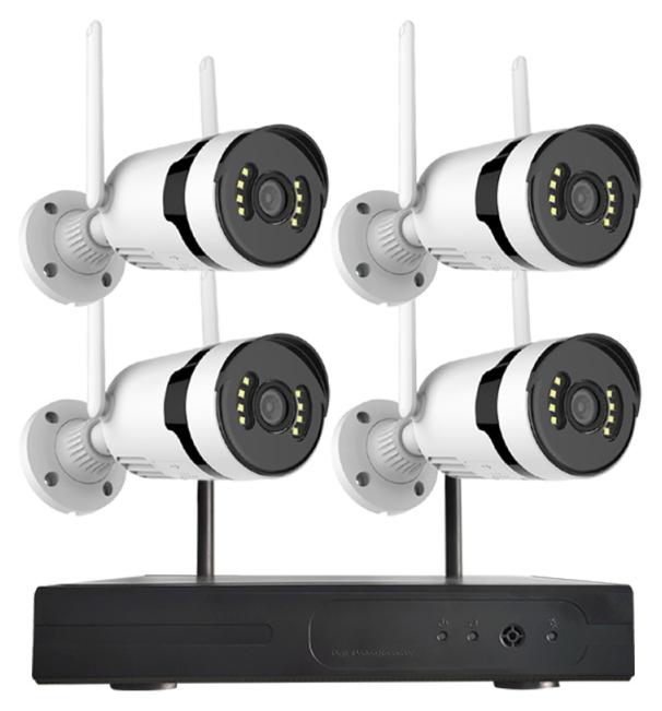 Secutek Kabelloses WiFi-Kameraset mit NVR-Einheit und 4× 5MP-Bullet-Kameras