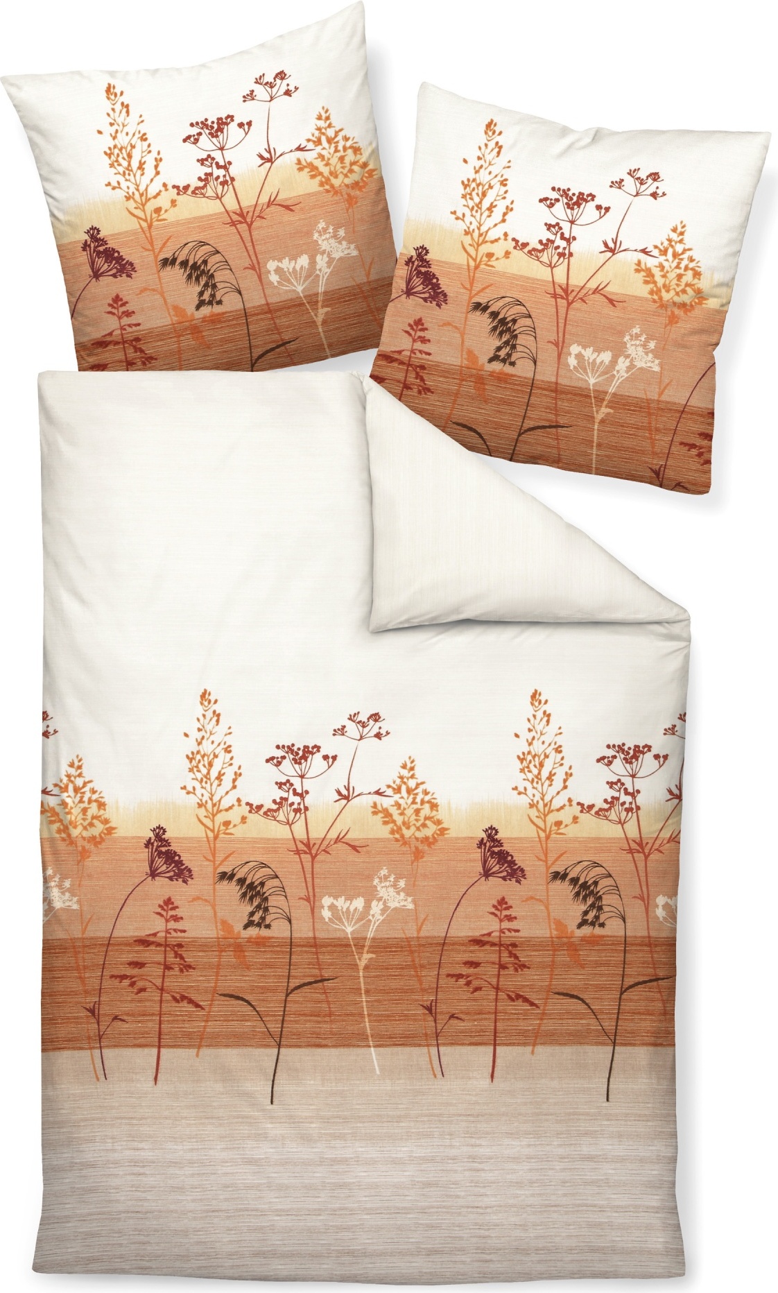 Original Janine Janine Design Feinbiber Bettwäsche-Garnitur Design DAVOS 65123 Farbe siena tabasko-04 Größe 155x220 + 80x80 cm 65123-04-512