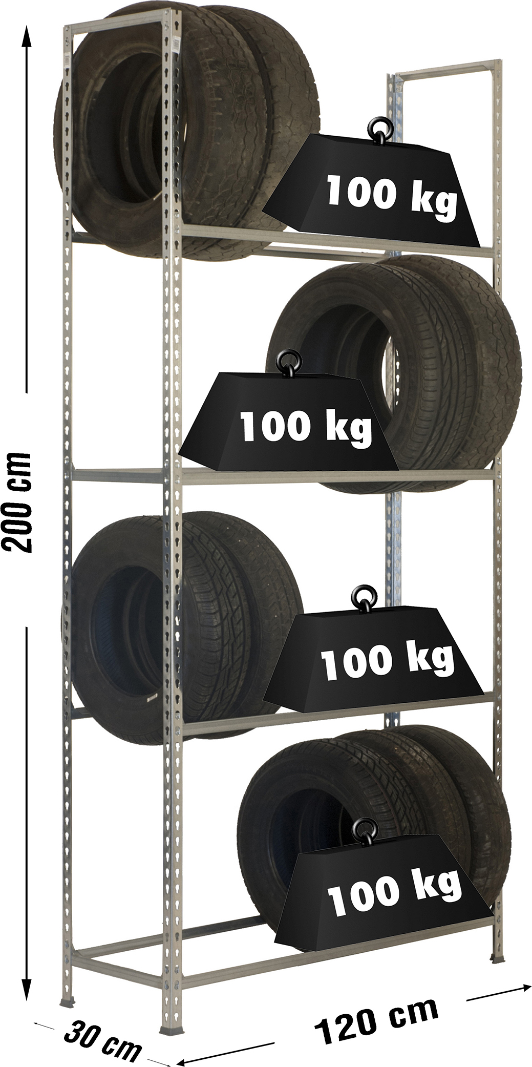 Simonrack Autoclick Megaplus 4/300 Verzinkte Stäbe