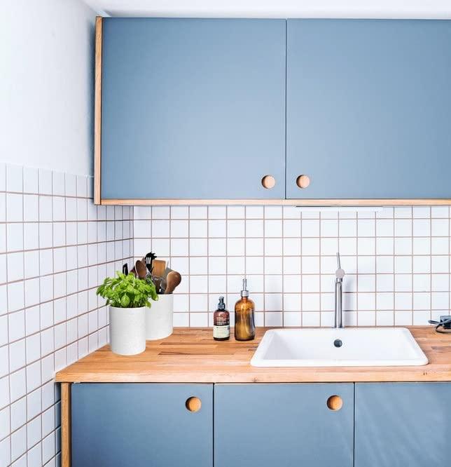 Markenlos Gehard keramisch Gebrauchshalter Set - weiß mit schwarzen Sprenkeln - Küchenutensilienhalter und Badezimmergebrauch - 16cm + 11cm