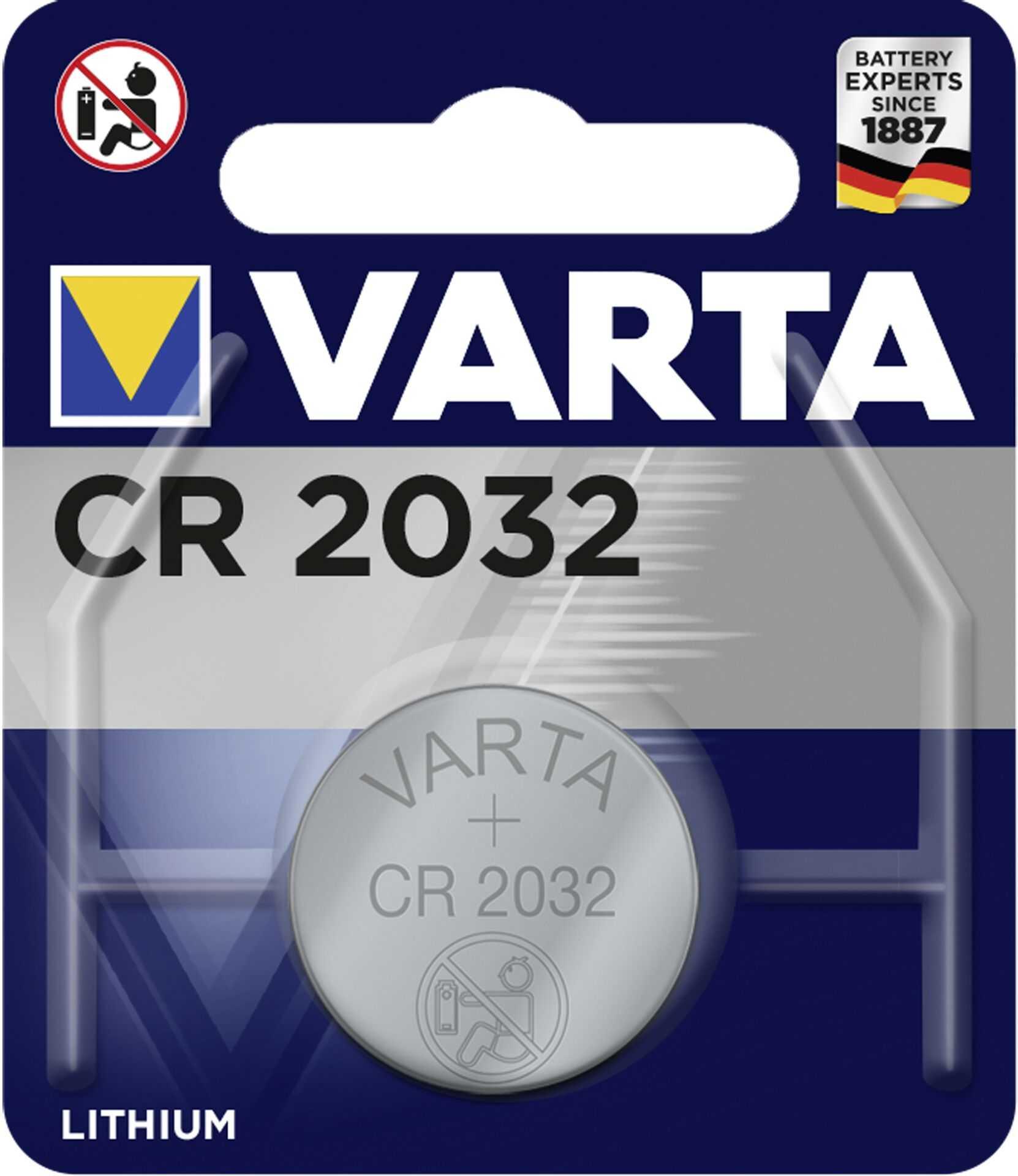 Varta Primary Lithium Button CR2032, Nickel-Oxyhydroxid (NiOx), 3 V, 230 mAh, 20 mm, 20 mm, 3,2 mm real-4002372942298