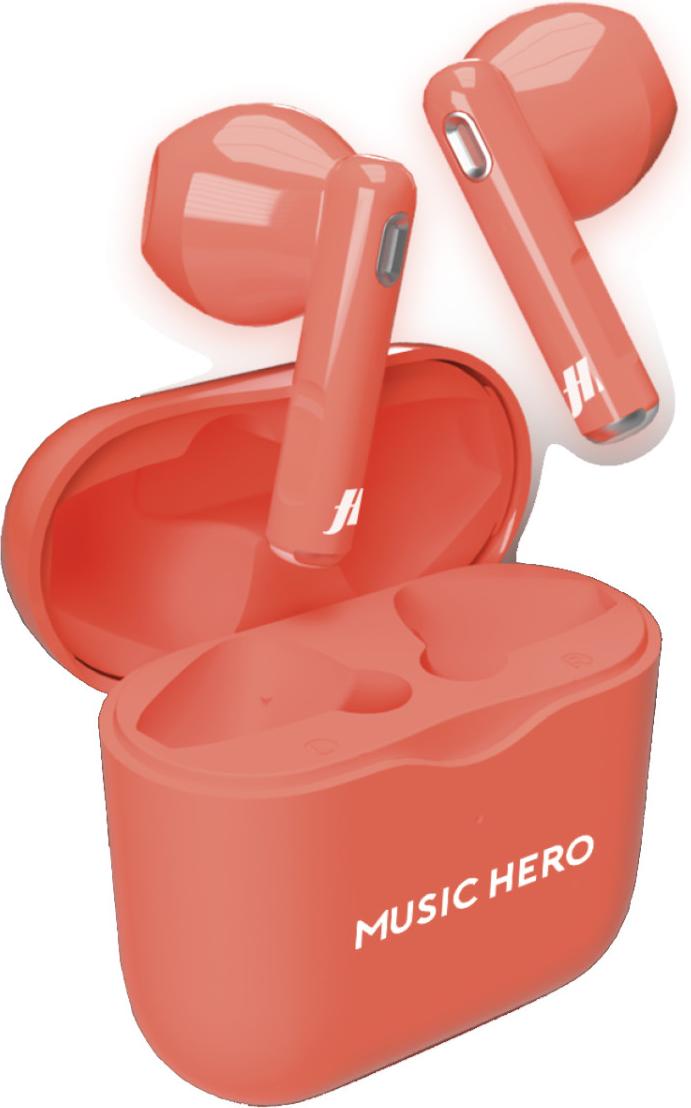 SBS MHTWSFLUOR, True Wireless Stereo (TWS), Hovor / hudba, Slúchadlá s mikrofónom, Ružová