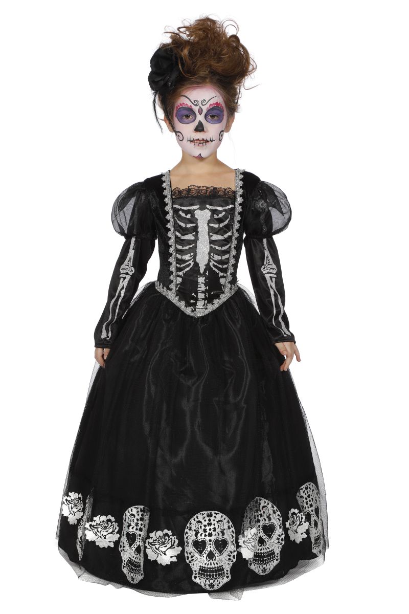 Halloween Kinder Kostüm Skelett Skater in schwarz 