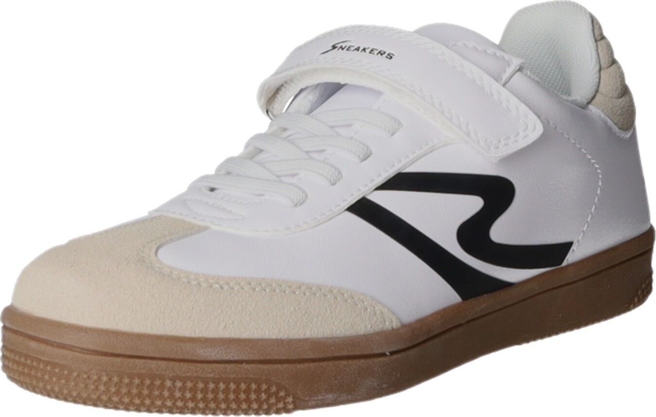 Sneakers Kinder-Jungen-Sneaker-Slipper-Klettschuh Weiß-Schwarz-Beige, Farbe:weiß, EU Größe:36 K2356-WH