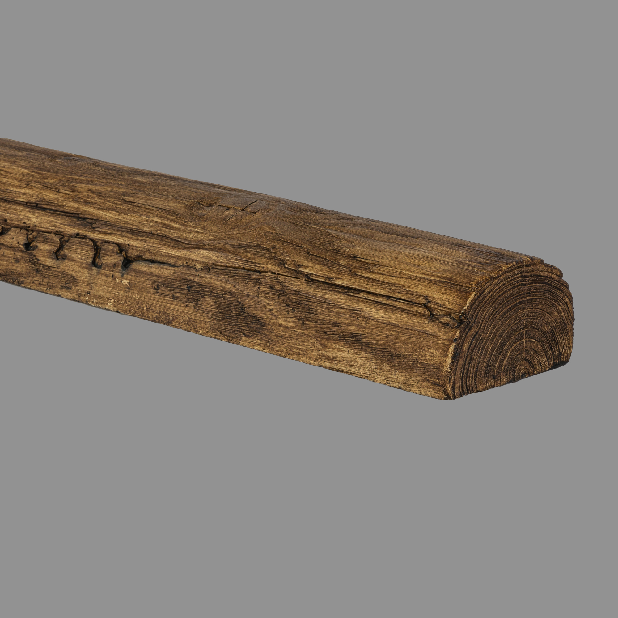 Sachex HOMESTAR Deckenbalken Rund Holz Imitat Eiche, 9 x 6 cm, Länge 2 m, dunkelbraun (PU Balken) 19501