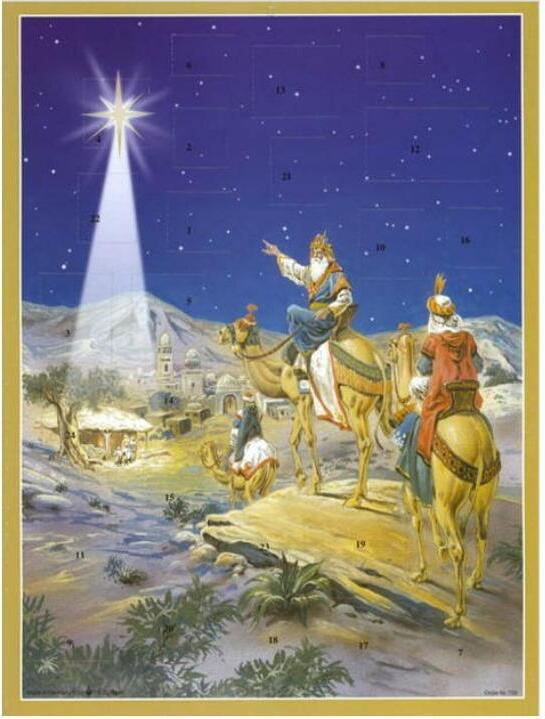 Mini adventný kalendár Betlehemská hviezda – biblická ilustrácia