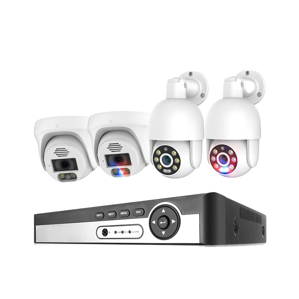 Kamerový systém POE, rozlíšenie 8 MP Ultra HD, červený/modrý svetelný alarm