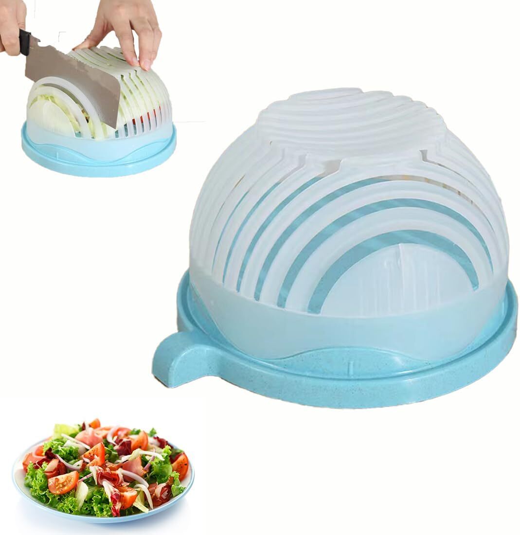 Götäzer Snap Salatschneider Schüssel,Salatzerkleinerer,Multifunktionale schnelle Salatschneider Schüssel,Salatschneider Schüssel mit Deckel Schnelles.Grün