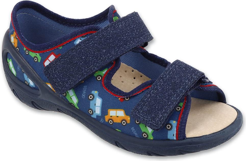 Sandalen Befado Sunny 063X029 blau Wagen, Ledersohle
