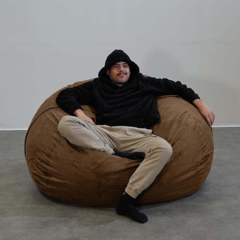 Bananair XXL-Sitzsack aus Mikrowildleder, Bezug maschinenwaschbar 140 cm, Braun
