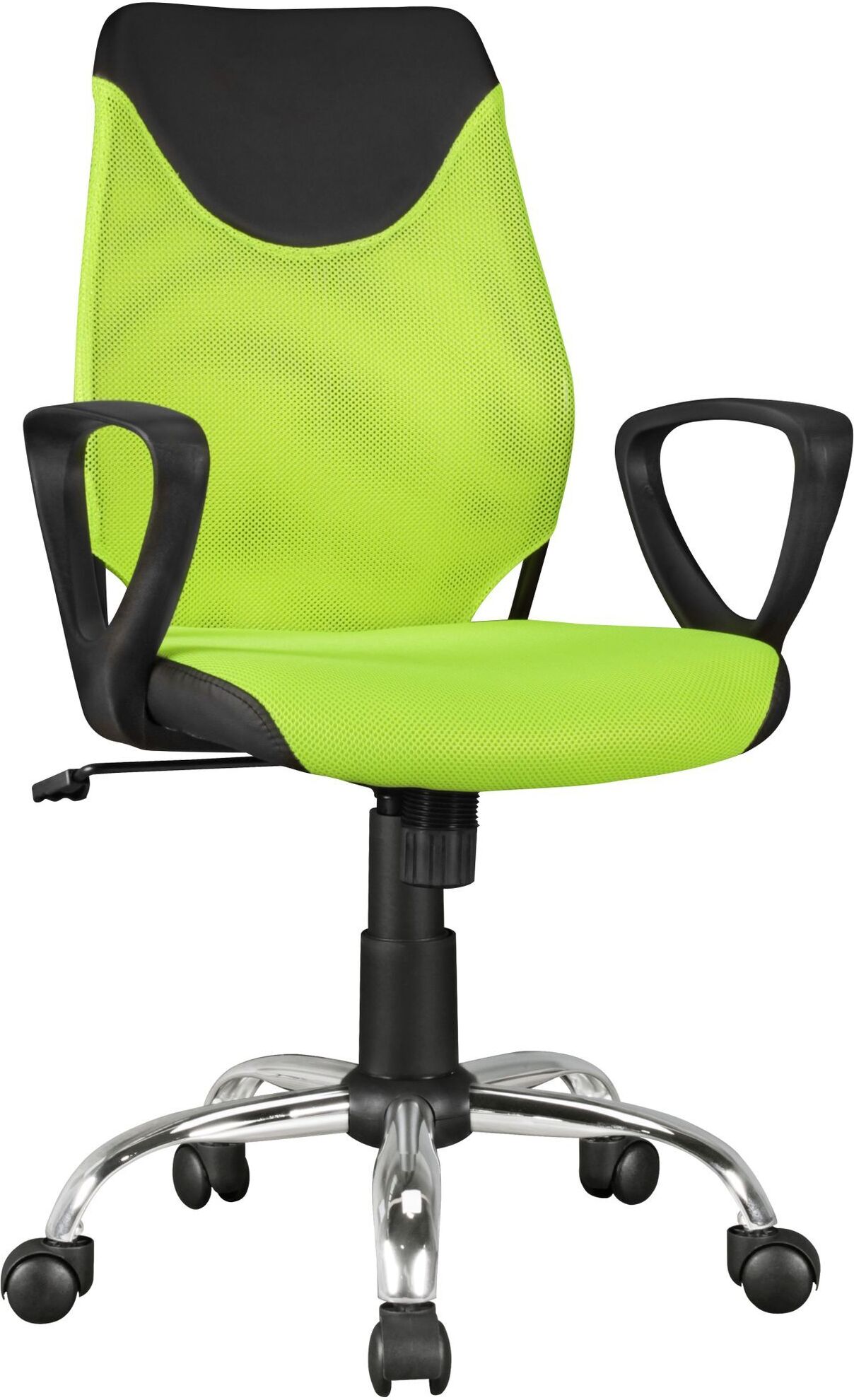Detský písací stôl kika čierna limetka pre deti od 6 rokov s operadlom detská otočná stolička detská stolička ergonomická | Amstyle