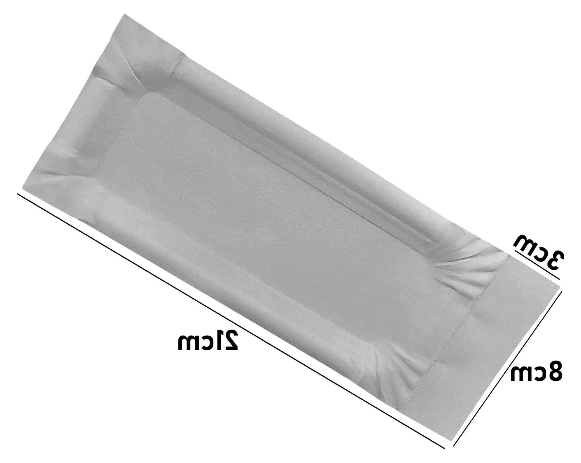 Markenlos 250 weiße Pappteller für Bratwurst oder Bockwurst, 8x21 cm mit Abriss