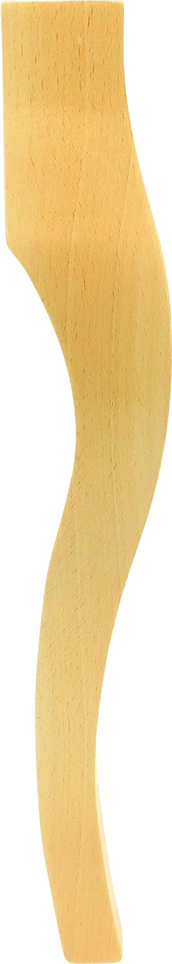 Euromat 1x Möbelbein Buche 37 cm roh – Louis XV Stil – für Stuhl, Hocker, DIY Möbelbau