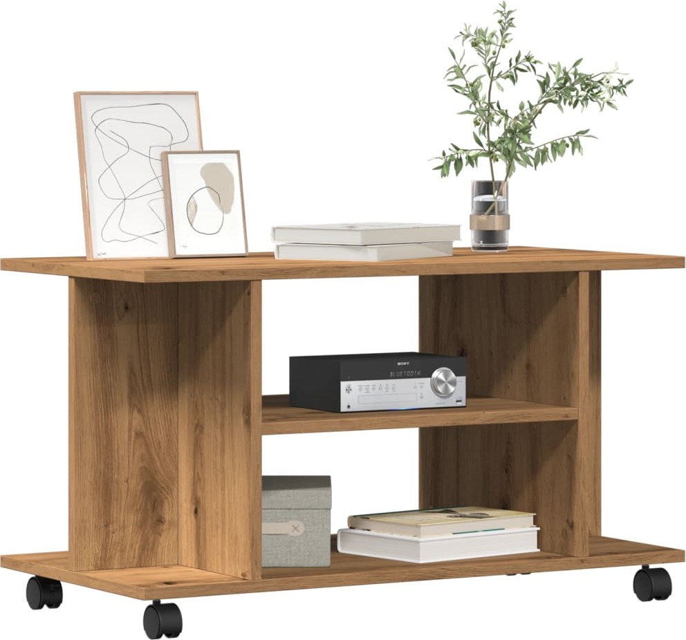 vidaXL TV-Regal mit Rollen Artisan-Eiche 80x40x45 cm Holzwerkstoff XM0000330013
