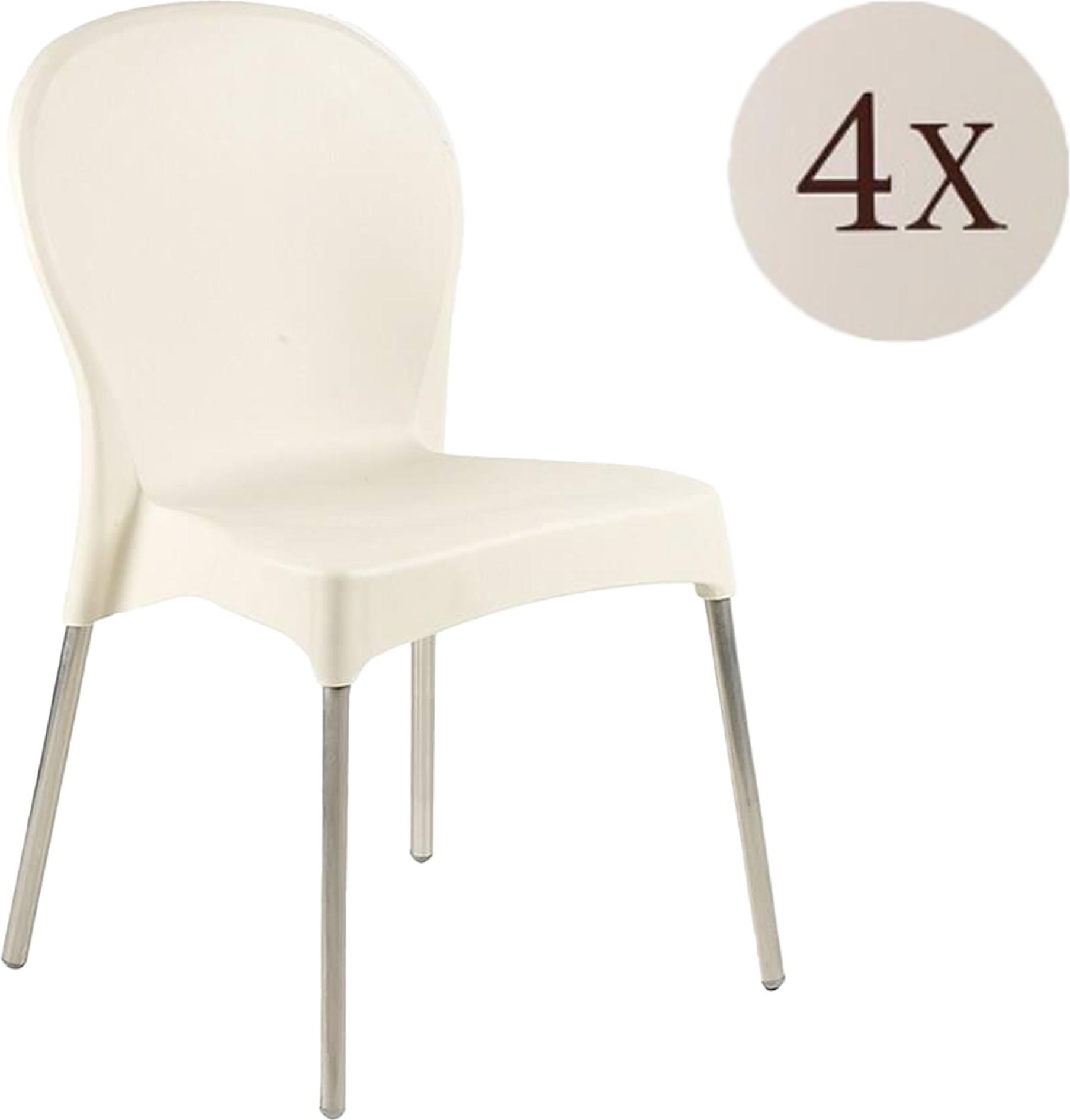 Dmora Eclectic - Outdoor-Stuhl, Beige, 4 Stühle Italy