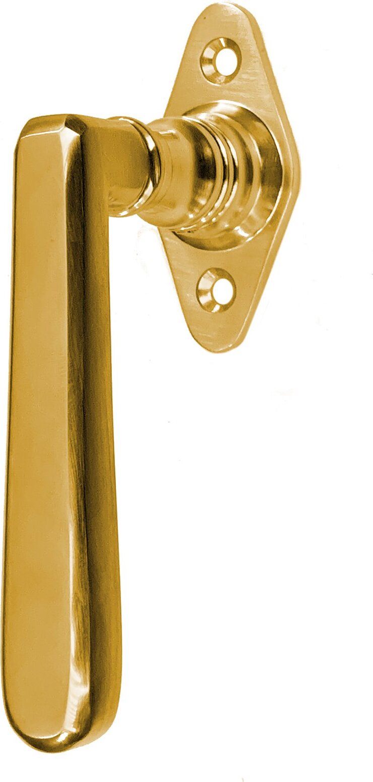 Antikas Fenstergriff Messing patiniert - Fensterolive, Fensterbeschläge - 13,2x6,5 cm