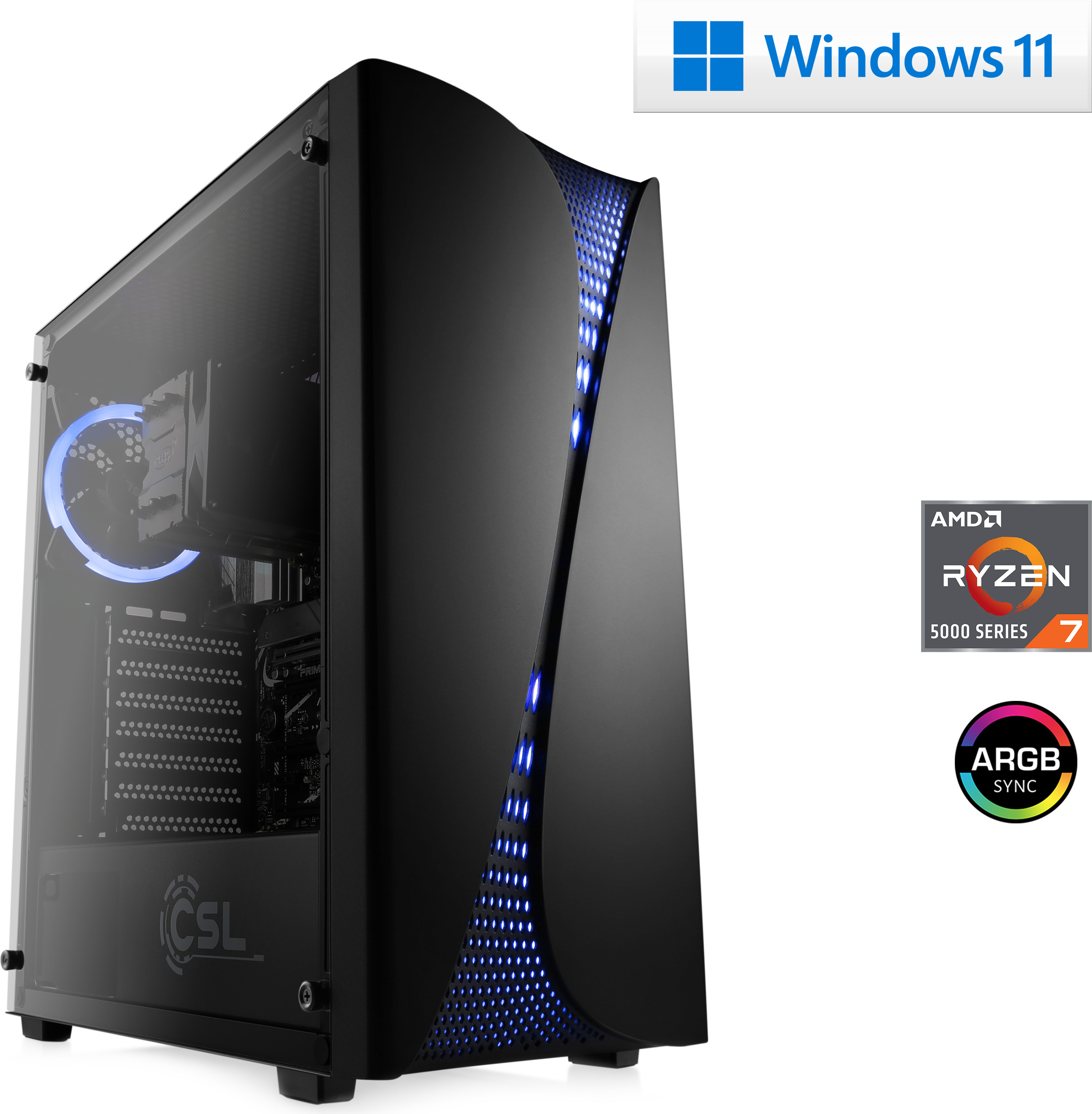 Gaming PC AMD Ryzen 7 5700G, 4600 MHz, AMD Radeon Graphics, 16 GB DDR4-RAM, 1000 GB M.2 SSD, USB 3.2, Windows 11 Home | M10850H