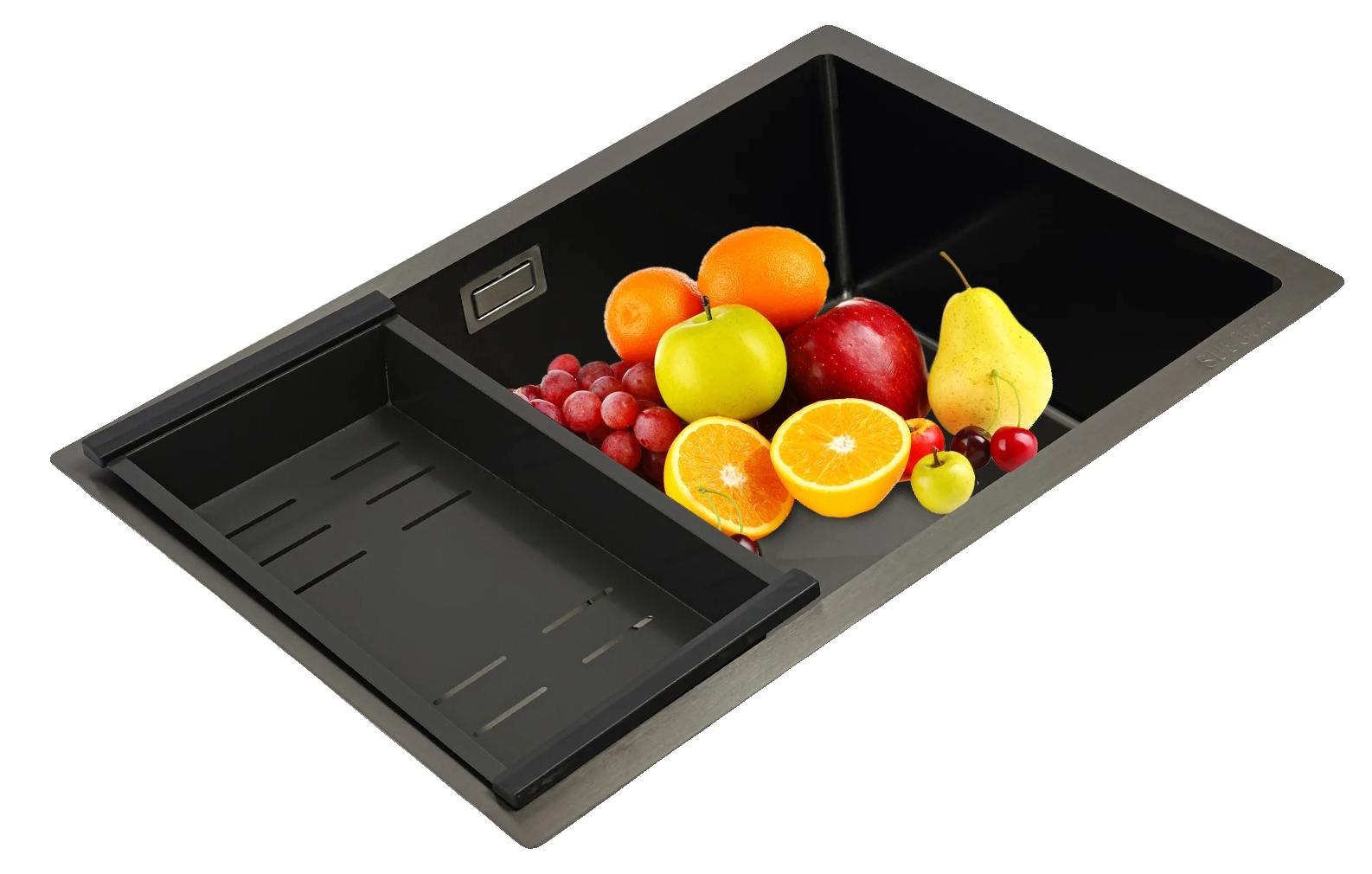OEM Küchenspüle, 304 Edelstahl, Innenmaße 55*39cm, Außenmaße 60*44*19cm 2394