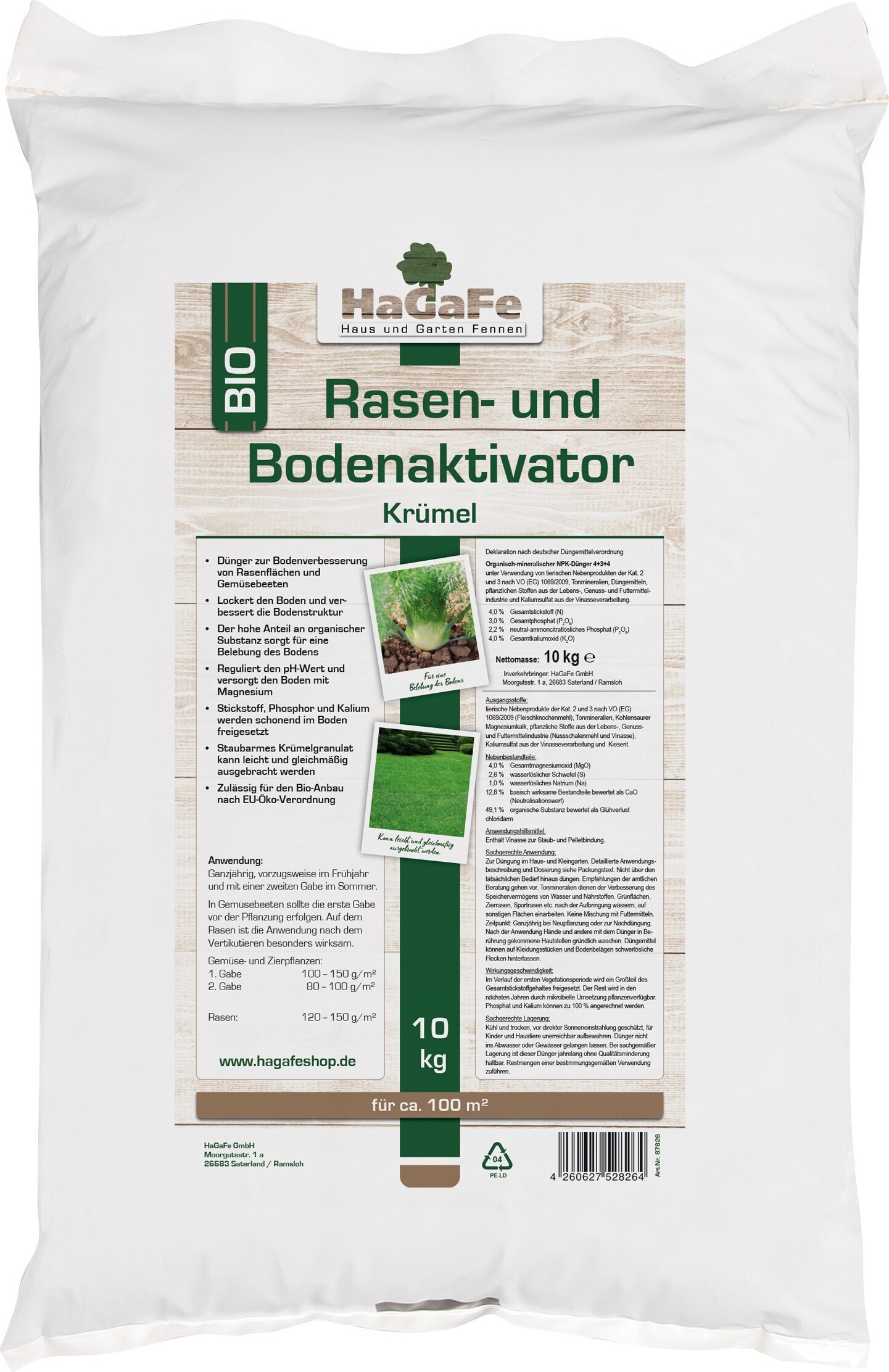 HaGaFeKRÜMEL Rasenaktivator & Bodenaktivator mit Ton & Magnesium 10 kg (1 x 10 kg)