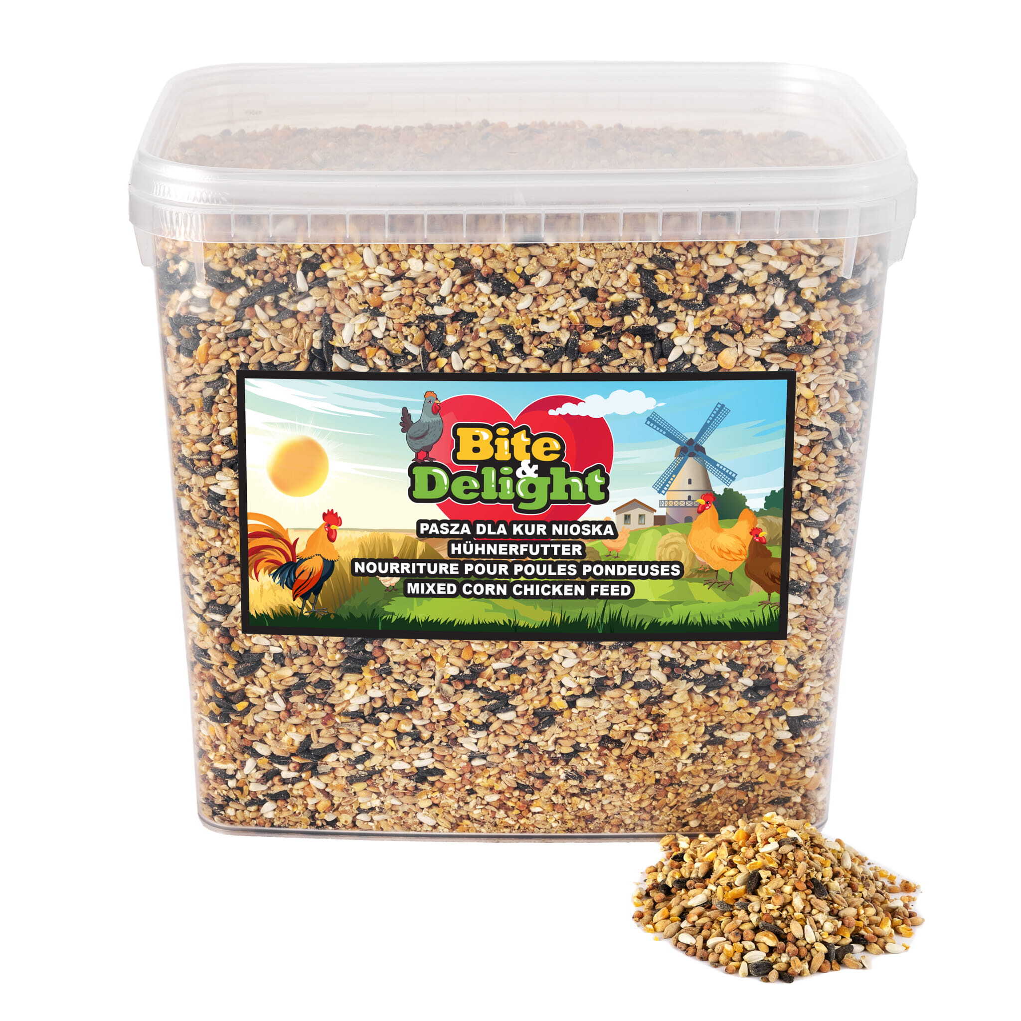 Bite Delight Bite&Delight Legehennenfutter 7,2 kg/10 L – Natürliche & Nährstoffreiche Futtermischung für Hohe Legeleistung, Stabile Eierschalen & Gesunde Hühner